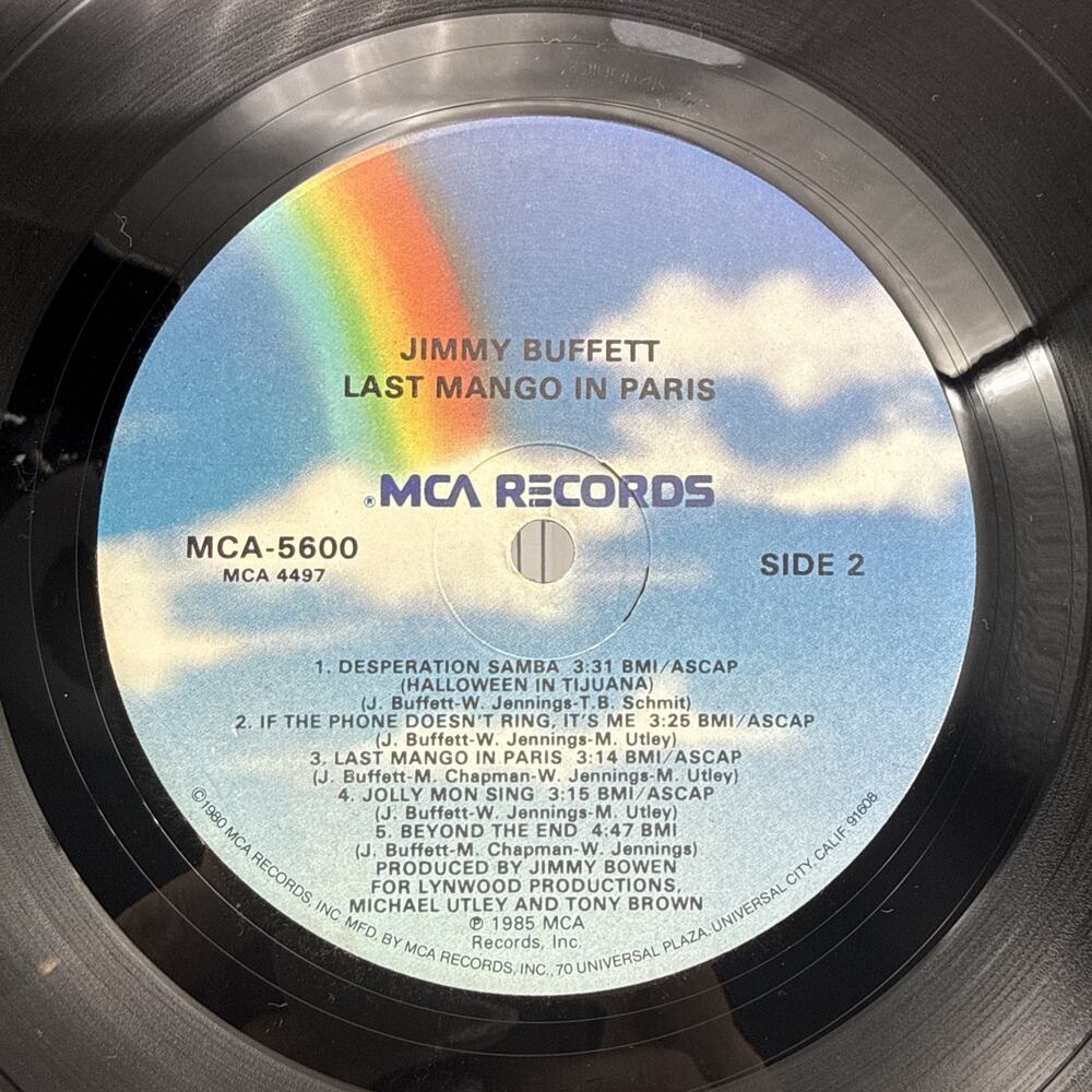 Jimmy Buffett Last Mango In Paris Vinyl 12” w/lyric sleeve MCA 5600 1985 VG+ - Picture 13 of 15